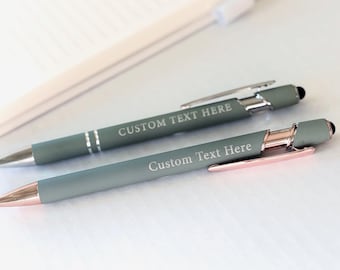 Custom Engraved Ballpoint Pen – Personalized Metal Pen with Rubber Comfort Grip, Choose Color