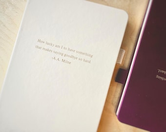 Custom Text Vegan Leather Journal: Engraved A5 Notebook Gift. Fast Shipping!