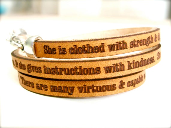 Proverbs 31 25 29 Daily Reminder Leather Triple Wrap Bracelet Etsy UK