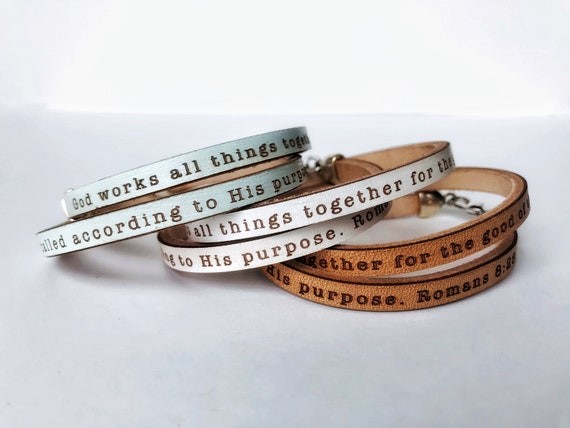Leather bible verse bracelets deals