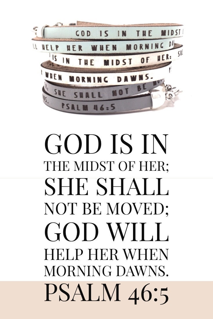 3 Round Ceramic Jewelry or Trinket Box Encouragement Gift God Is Within Her She Will Not Fail Message Psalm 46:5 Religious Spiritual Motivational Gift 