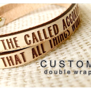 CUSTOM DOUBLE WRAP Daily Reminder Leather wrap bracelet