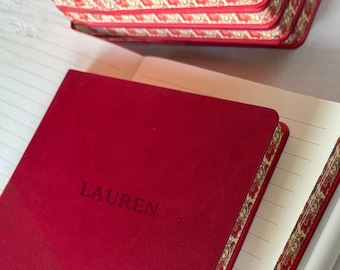 Personalized Journal Gift for Her, Custom Name Notebook for Teacher, Writer or Graduate. Lined Diary, Decorative Edges. Fast Shipping!