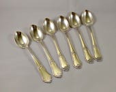 Silver Danish Scandinavian Coffee Spoons Hallmarked Set of 6 Louis XV