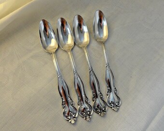 Williams Bros Silverplate Fruit Spoons Queen Anne Ar Novueau Pattern