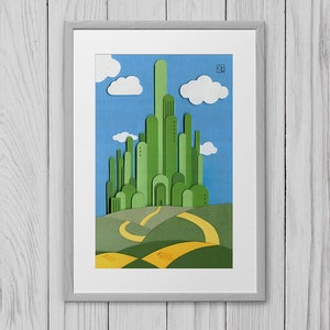 Emerald City art download, book wall art. image 3