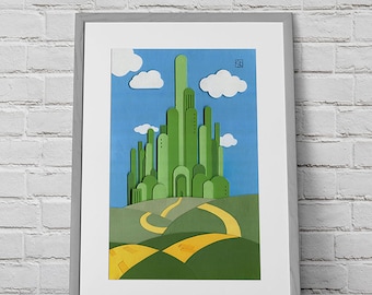 Emerald City art download, book wall art.