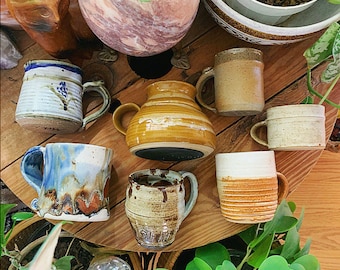 Vintage pottery mug, handmade mug, ceramic mug, pottery mug, vintage, handmade, stoneware mug, vintage pottery, mug, pottery, vintage