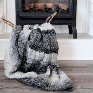 KNITTING PATTERN x Knit Blanket Pattern, Ombre Blanket, The Muir Throw Blanket