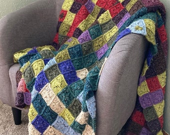 CROCHET PATTERN x Crochet Blanket, Easy Crochet, Crochet Temperature Blanket, Scrappy Crochet, Quilted Crochet Temperature Blanket