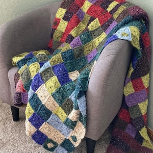 CROCHET PATTERN Quilted Crochet Temperature Blanket PDF Crochet Blanket Pattern, Crochet Temperature Blanket, Crochet Scrappy Blanket image 1