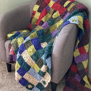 CROCHET PATTERN x Crochet Blanket, Easy Crochet, Crochet Temperature Blanket, Scrappy Crochet, Quilted Crochet Temperature Blanket