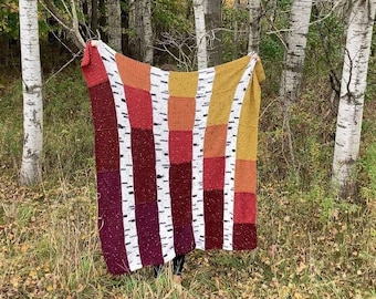 CROCHET PATTERN | The Birch Blanket PDF File | Crochet Blanket Pattern | Crochet Quilt Pattern | Quilt Crochet Blanket | Birch Tree Blanket