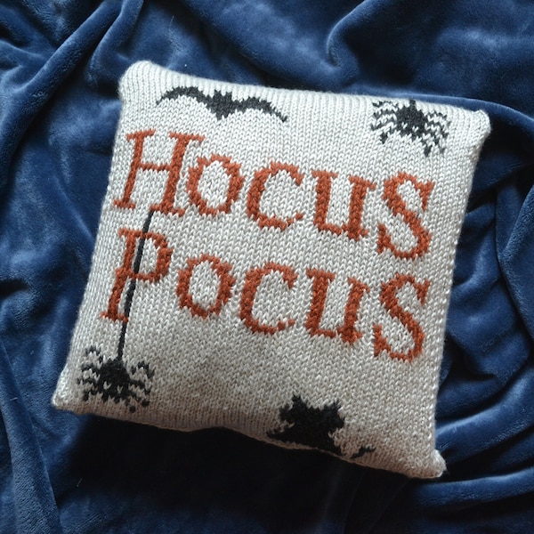 KNITTING PATTERN | Hocus Pocus Pillow PDF File | Knit Pillow Pattern | Knit Home Decor | Knit Pattern | Halloween Knitting