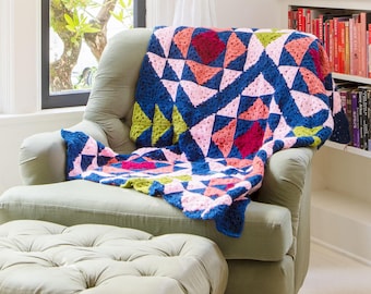 Crochet Cranberry Blossom Blanket Pattern, Quilt (PDF Pattern)