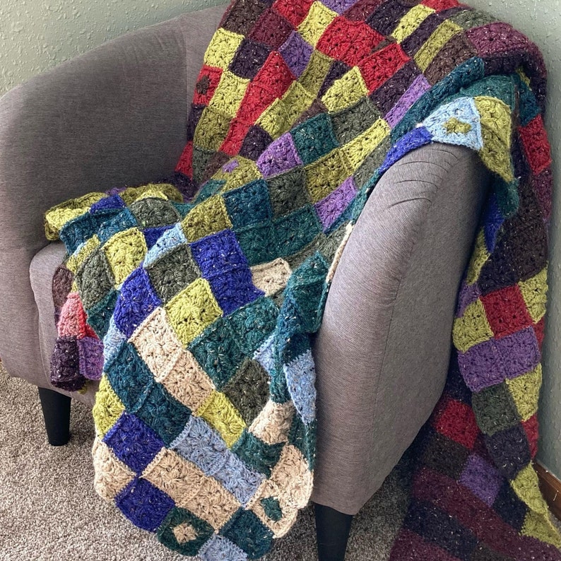 CROCHET PATTERN Quilted Crochet Temperature Blanket PDF Crochet Blanket Pattern, Crochet Temperature Blanket, Crochet Scrappy Blanket image 1