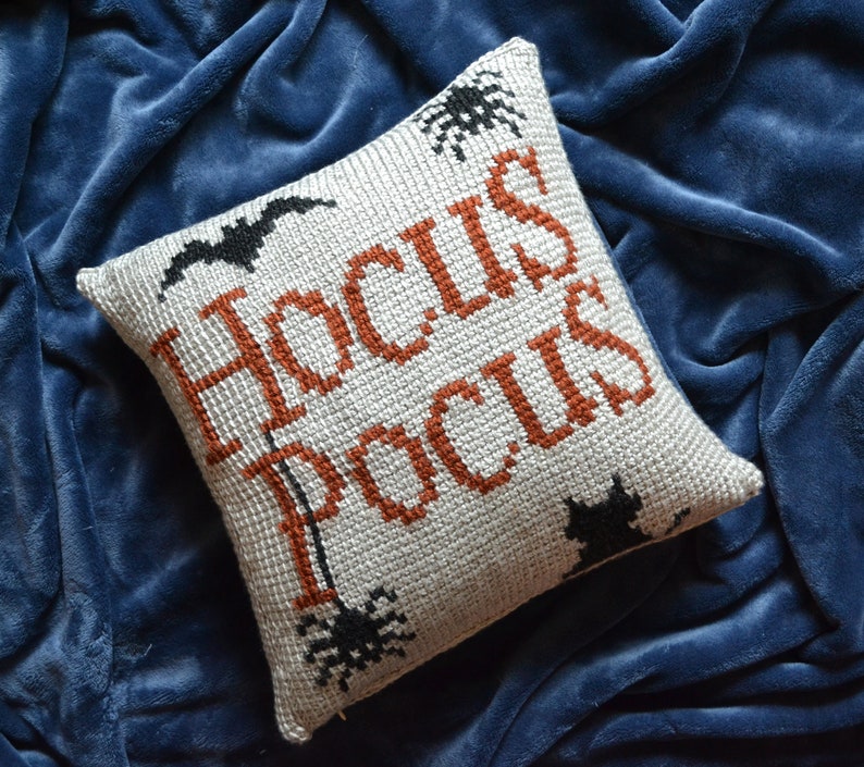 crochet halloween pillow