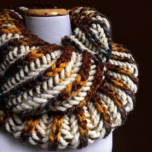 KNITTING PATTERN x Knit Cowl Pattern, Knit Infinity Scarf Pattern, Brioche Knitting, The Midnight Cowl