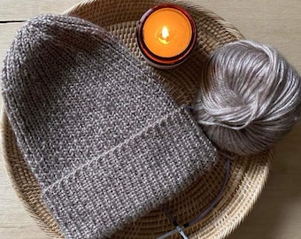 Strickmütze mit Rippenmuster, anfängerfreundlich (PDF-Muster)