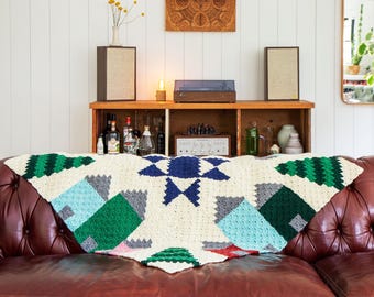 C2C Crochet Blanket Pattern, Village Square Quilt (PDF Pattern)