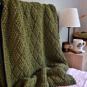KNITTING PATTERN x Knit Blanket Pattern, Textured Knitting, Textured Knit Diamonds, Diamond of Virgo Blanket