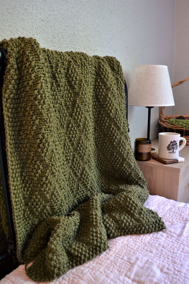 KNITTING PATTERN x Knit Blanket Pattern, Textured Knitting, Textured Knit Diamonds, Diamond of Virgo Blanket