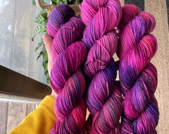 OOAK Pink Dye Dump | Hand dyed yarn | Indie dyed yarn | Superwash Yarn | Variegated Yarn