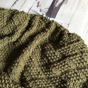 KNITTING PATTERN x Knit Blanket Pattern, Textured Knitting, Textured Knit Diamonds, Diamond of Virgo Blanket