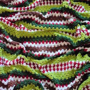 CROCHET PATTERN x Crochet Blanket Pattern, Christmas Crochet, Christmas Crochet Blanket, Granny Stripe Blanket, Merry Grinchmas Blanket