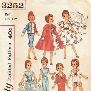 Vintage Simplicity 3252 Pattern for 18&quot; Revlon Doll