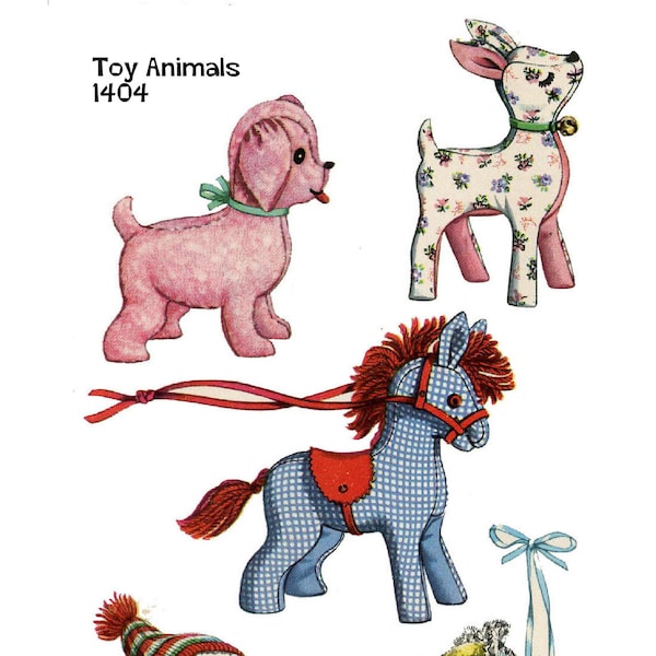 Vintage Simplicity Pattern 1404 Stuffed Animal Toys