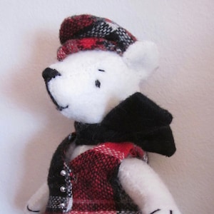 Felt Polar Bear:  Paulie the wool felt polar bear