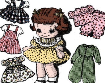 Vintage 8" Doll & Doll Clothes - PDF Download