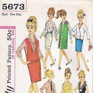 Vintage Simplicity 5673 Pattern for 11.5&quot; Barbie Doll