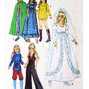 Molde vintage Simplicity 9698 para boneca de veludo de 15,5 polegadas - Molde para roupas