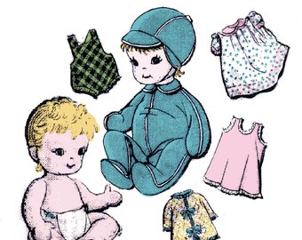 Vintage 12.5" Doll & Doll Clothes - PDF Download
