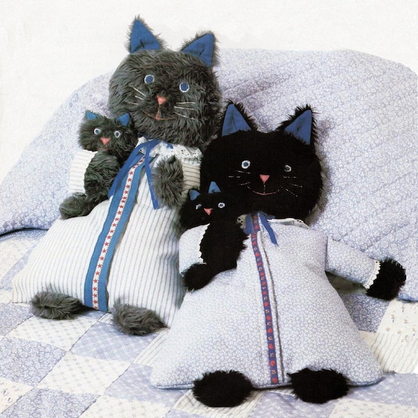 Cat Pajama Bag Pattern - PDF Download