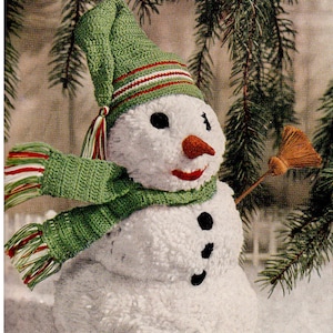 Vintage Crochet & Pom Pom Pattern: Mr. Snowman