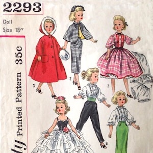 Vintage Simplicity 2293 Pattern for 18&quot; Revlon Doll - PDF Download