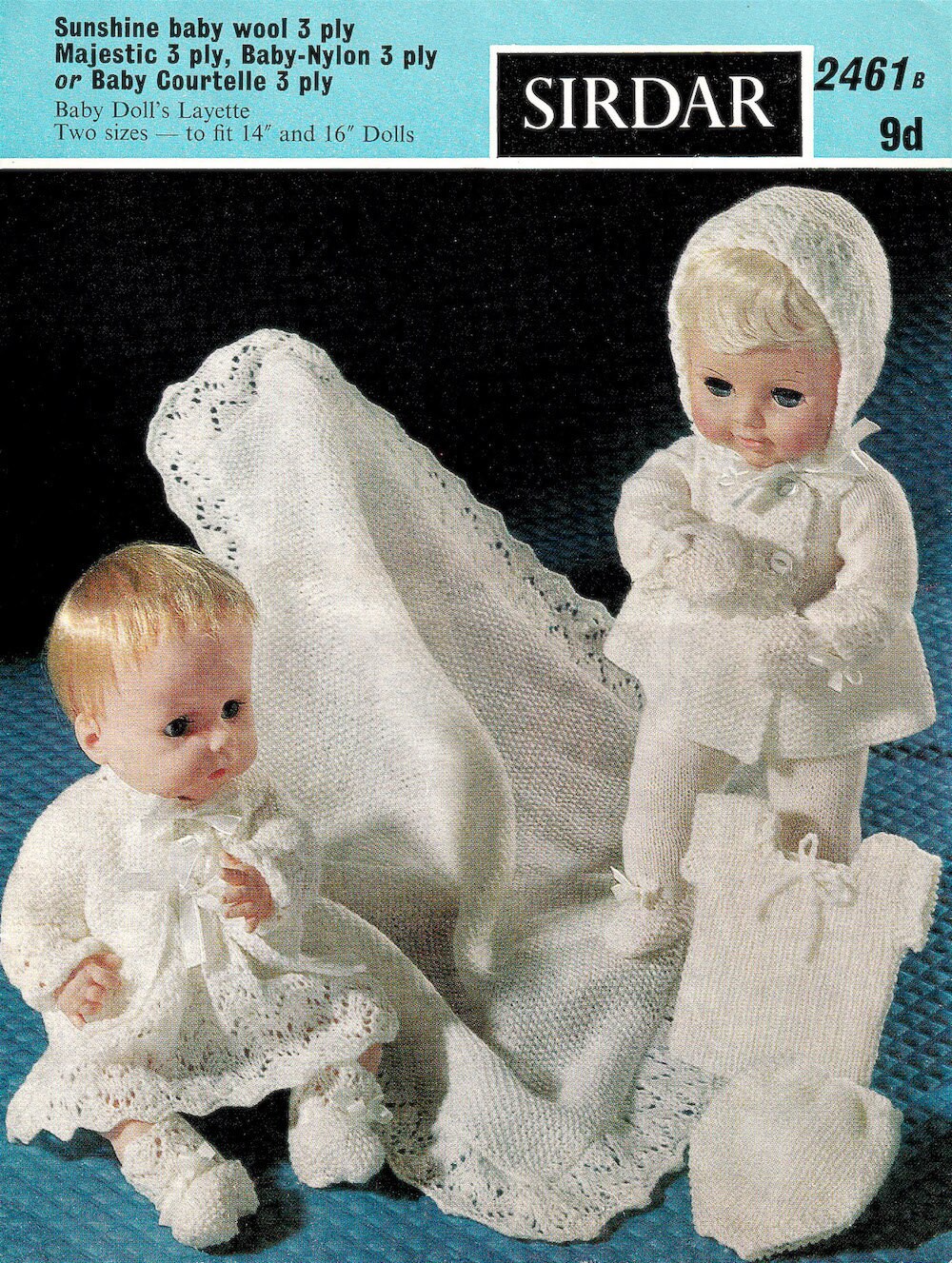 Vintage Sirdar Doll Clothes Knitting Pattern 2461 Fits 14 & 16 Inch