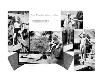 Vintage - Patrones de trajes de baño - Tallas de edad 4-5 - Descargar PDF