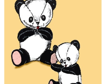 Vintage Pattern 232 - Panda Stuffed Toy Pattern 2 Sizes