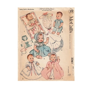Vintage McCall&#39;s Pattern 2261 for 11-12&quot; Baby Doll -  PDF Download