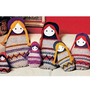 Russian Matreyshka Dolls - Knit Pattern to Make 6 Dolls- PDF Download