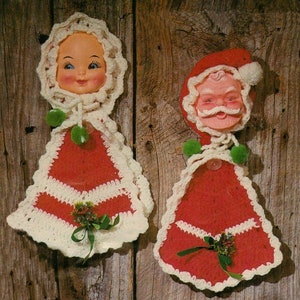 ヴィンテージ かぎ針編み 鍋つかみ ミスター＆ミセス サンタ人形 - PDF ダウンロード