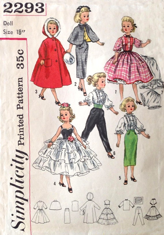 Vintage Simplicity 2293 Pattern for 18