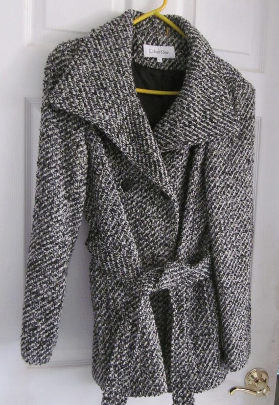 Calvin klein cheap tweed coat