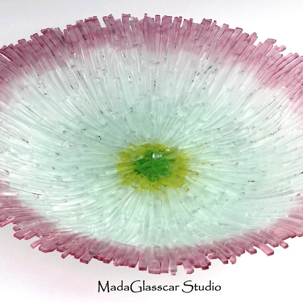 Camellia Fused Recycled Glass Bowl