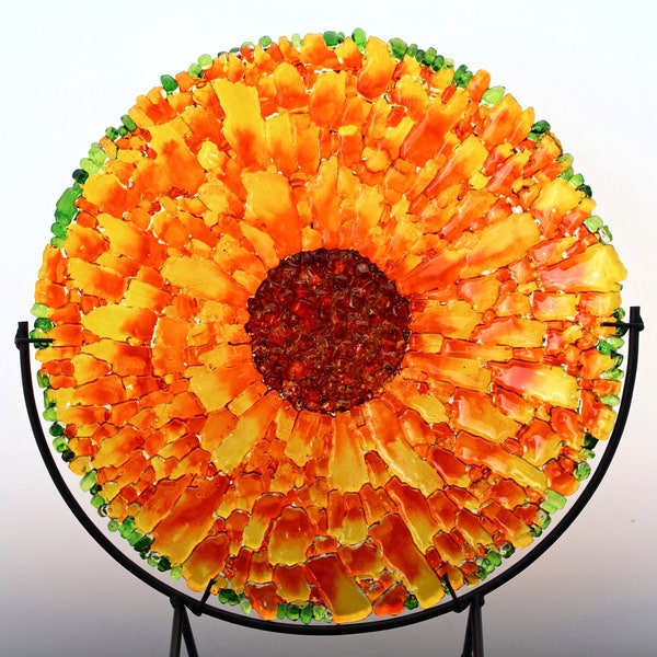 Sunflower Fused Tempered Glass Bowl