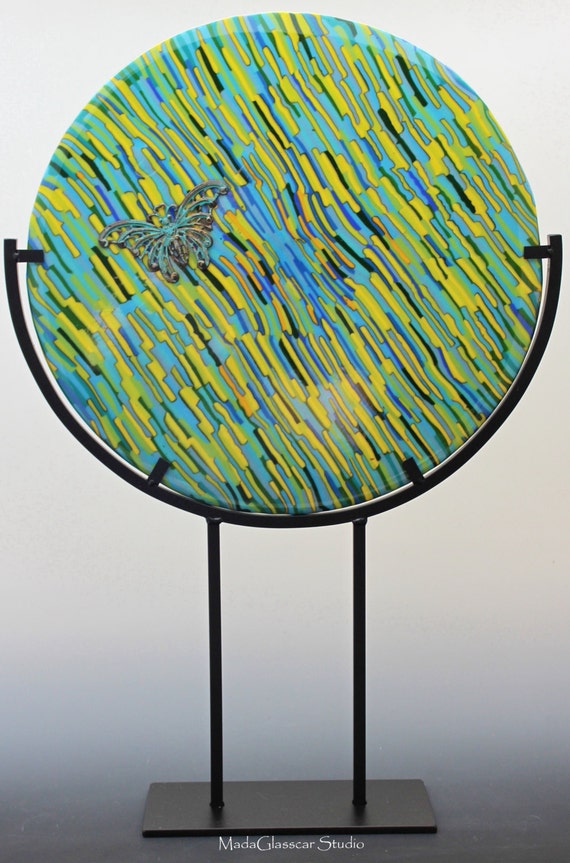 The Grasses Fused Glass Disk